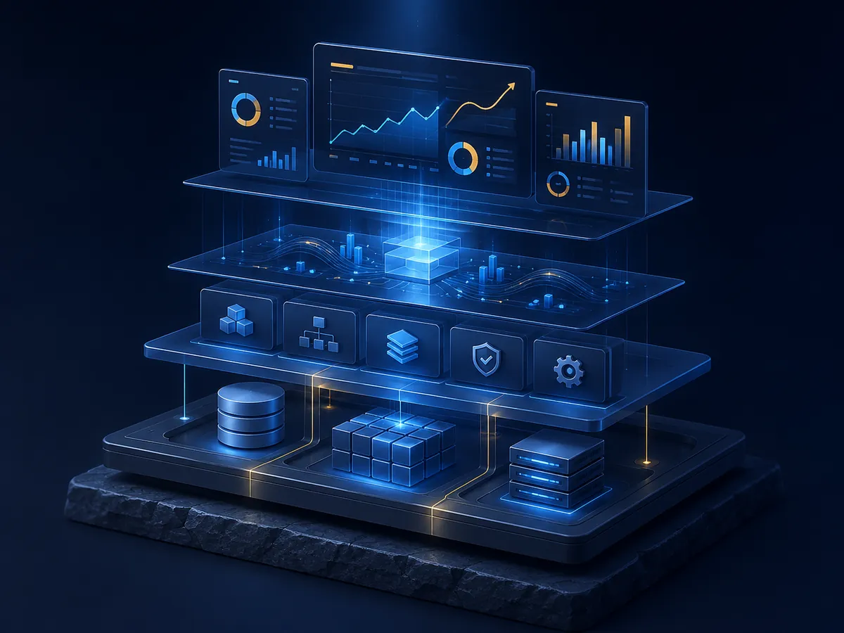 Layered analytics structure supporting clean dashboard outputs