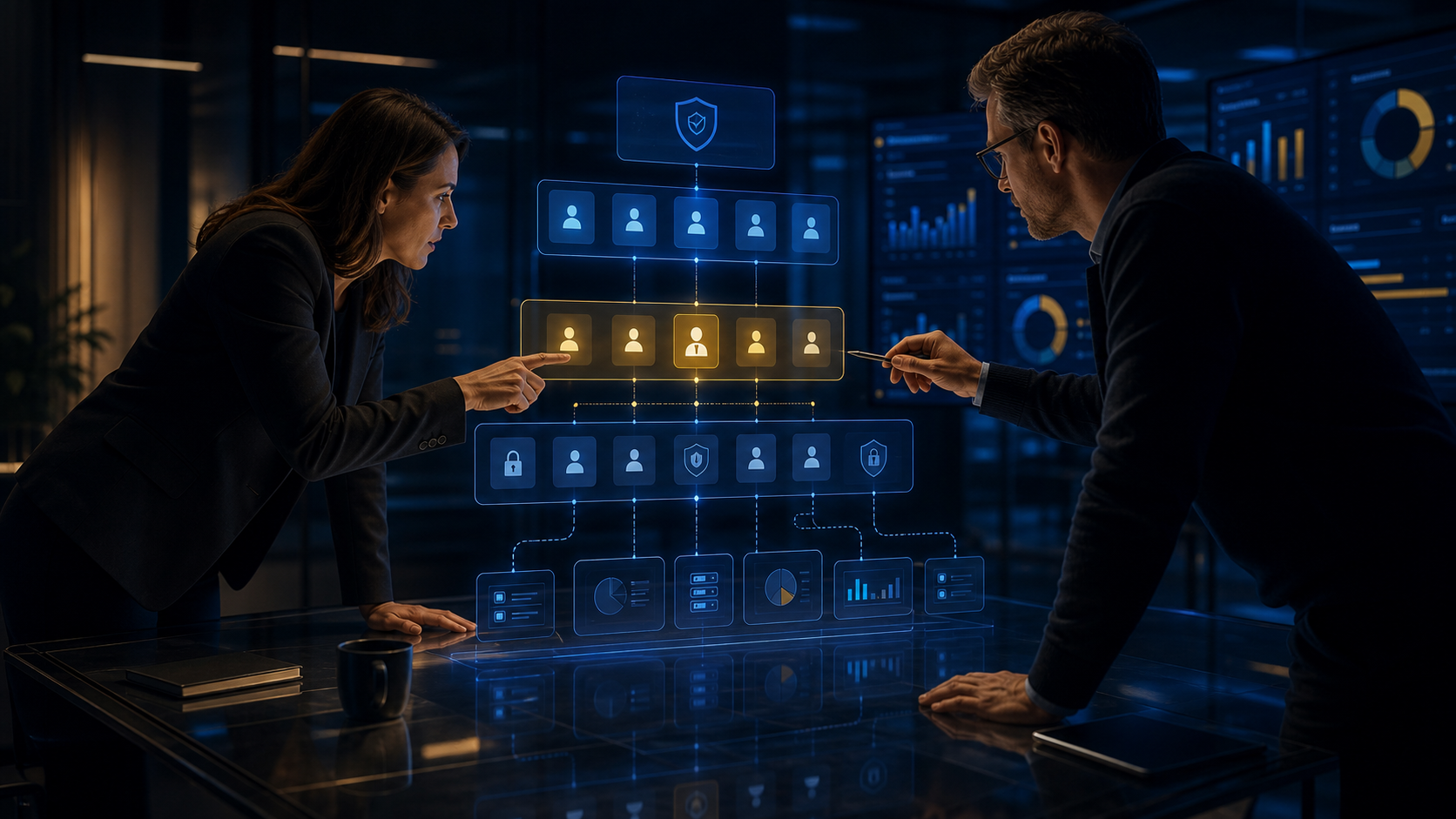 Analytics governance framework showing access rules, ownership, and trusted reporting structure