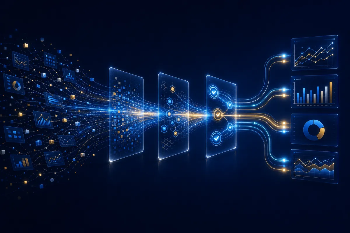 Abstract trusted KPI streams passing through validation gates