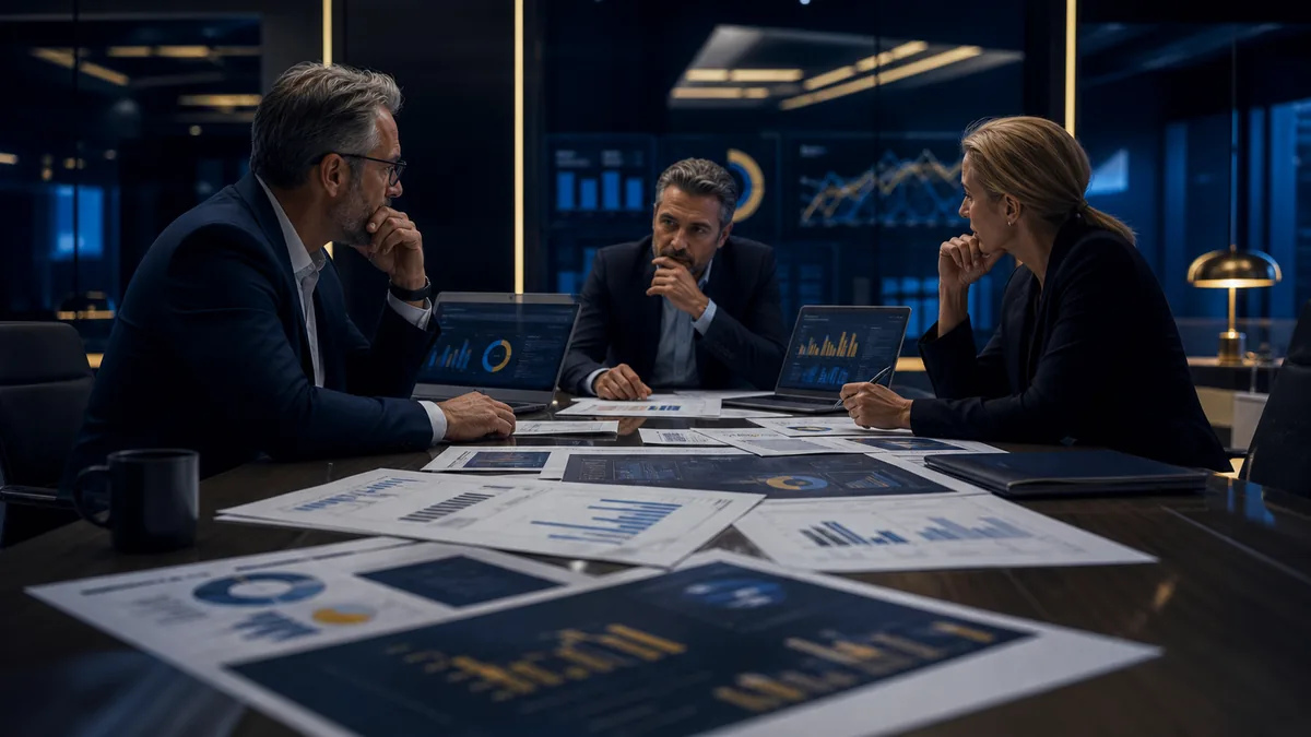 Executive reporting paths diverging into duplicated work and delayed decisions